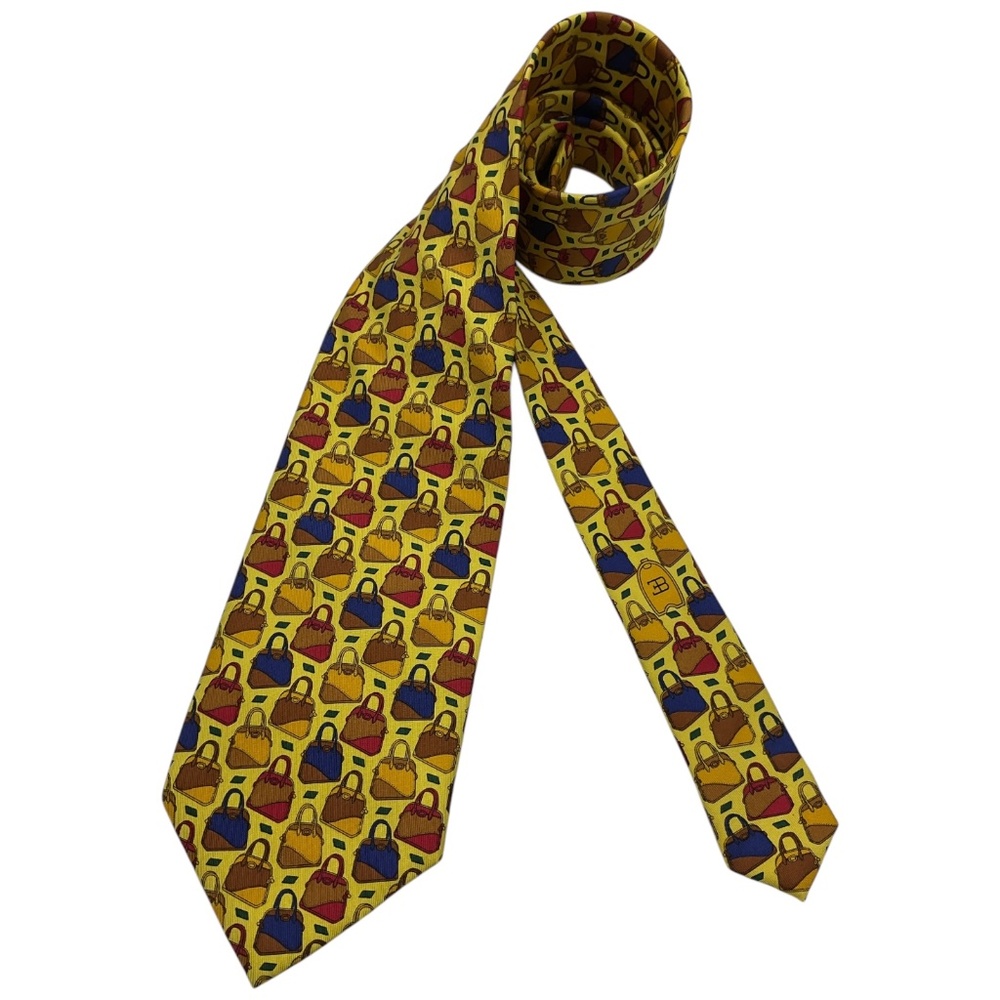 🆕BUGATTI Yellow Bag Silk LUXURY Tie ITALY